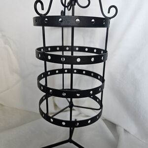 Black Metal Rotating Jewelry Stand